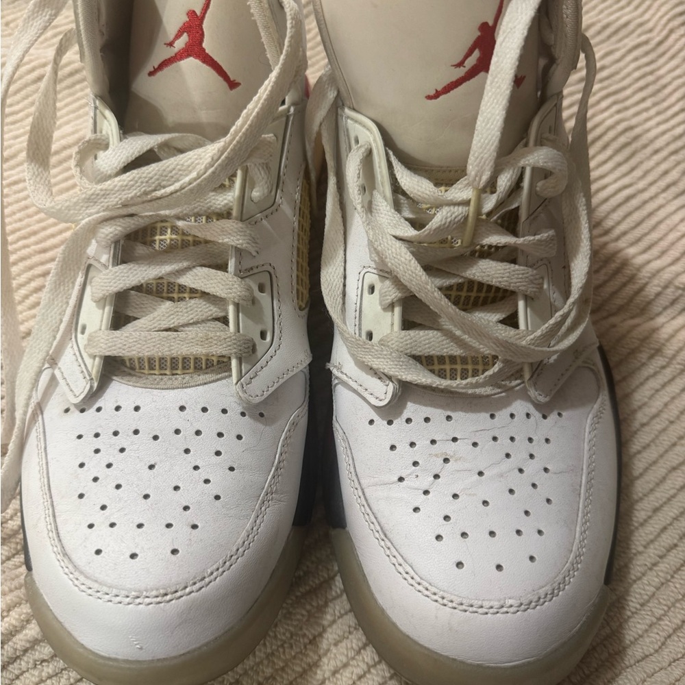 Jordan White and Red Athletic Shoes